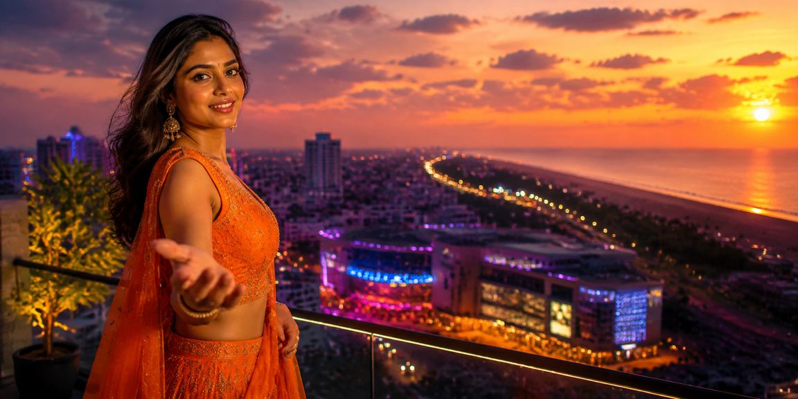Neon lights at Chennai's bustling teen patti gaming zone