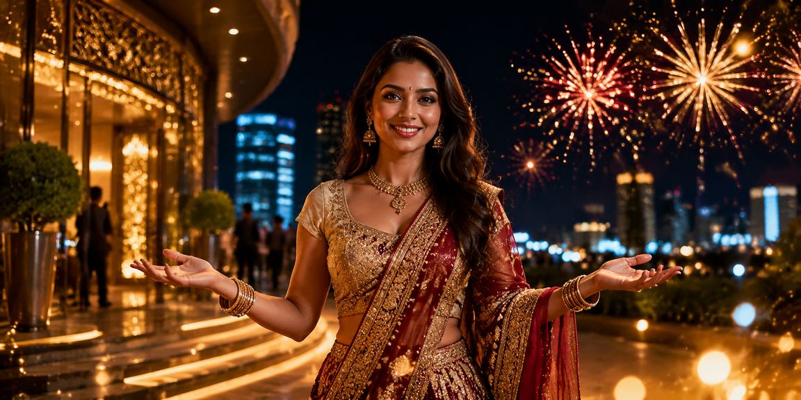 Young adult Indian man celebrating online bonus on phone